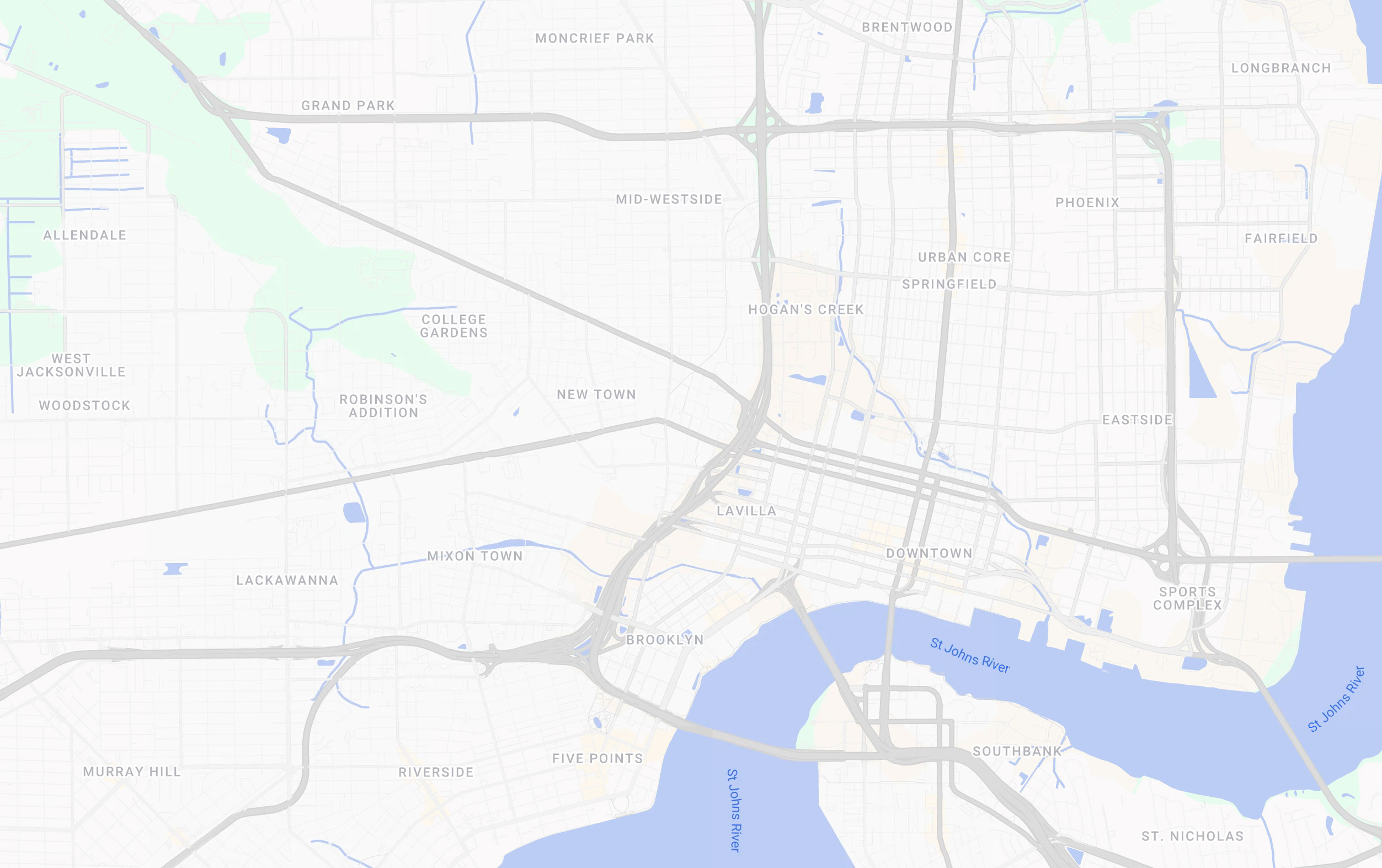Map of project locations in Jacksonville